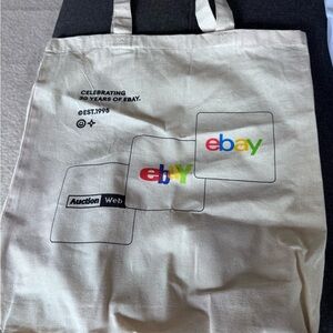 eBay 30th Anniversary Canvas Tote Bag Beige
